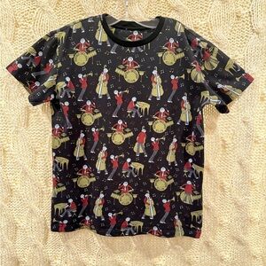 Dolce & Gabbana Kids Black Mambo Siciliano Club jazz band printed tee sz 12